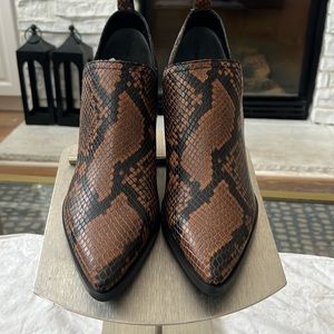 NEW Marc Fisher 2 1/4” high heel ankle boot, animal print